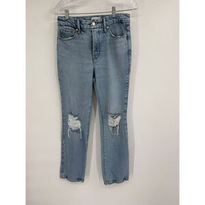 Good American Women's Straight Leg Jeans Distressed Sz 4